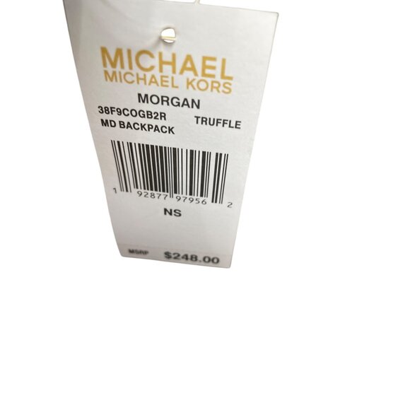 Michael Kors Morgan Truffle Brown Canvas & Leather MD Backpack SKU 9231 - Picture 11 of 16